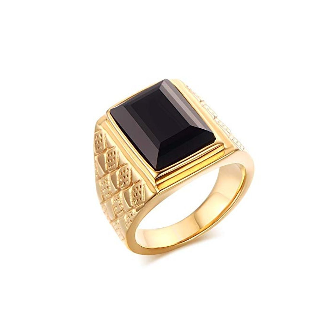 Producto Ampliación de tono Negro Rojo Piedra Sello de los anillos de oro