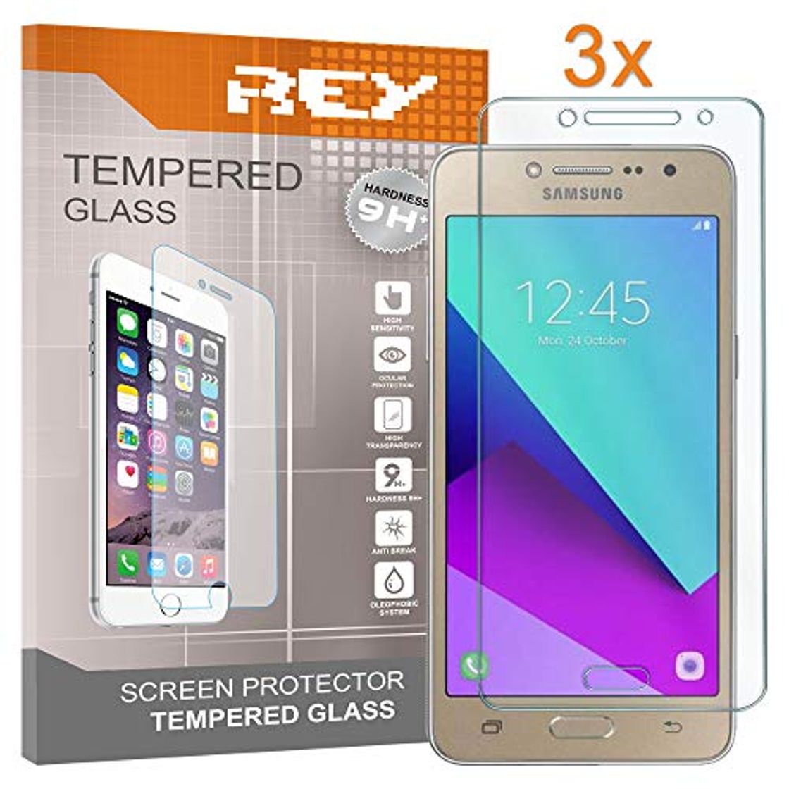 Products REY 3X Protector de Pantalla para Samsung Galaxy J2 Prime