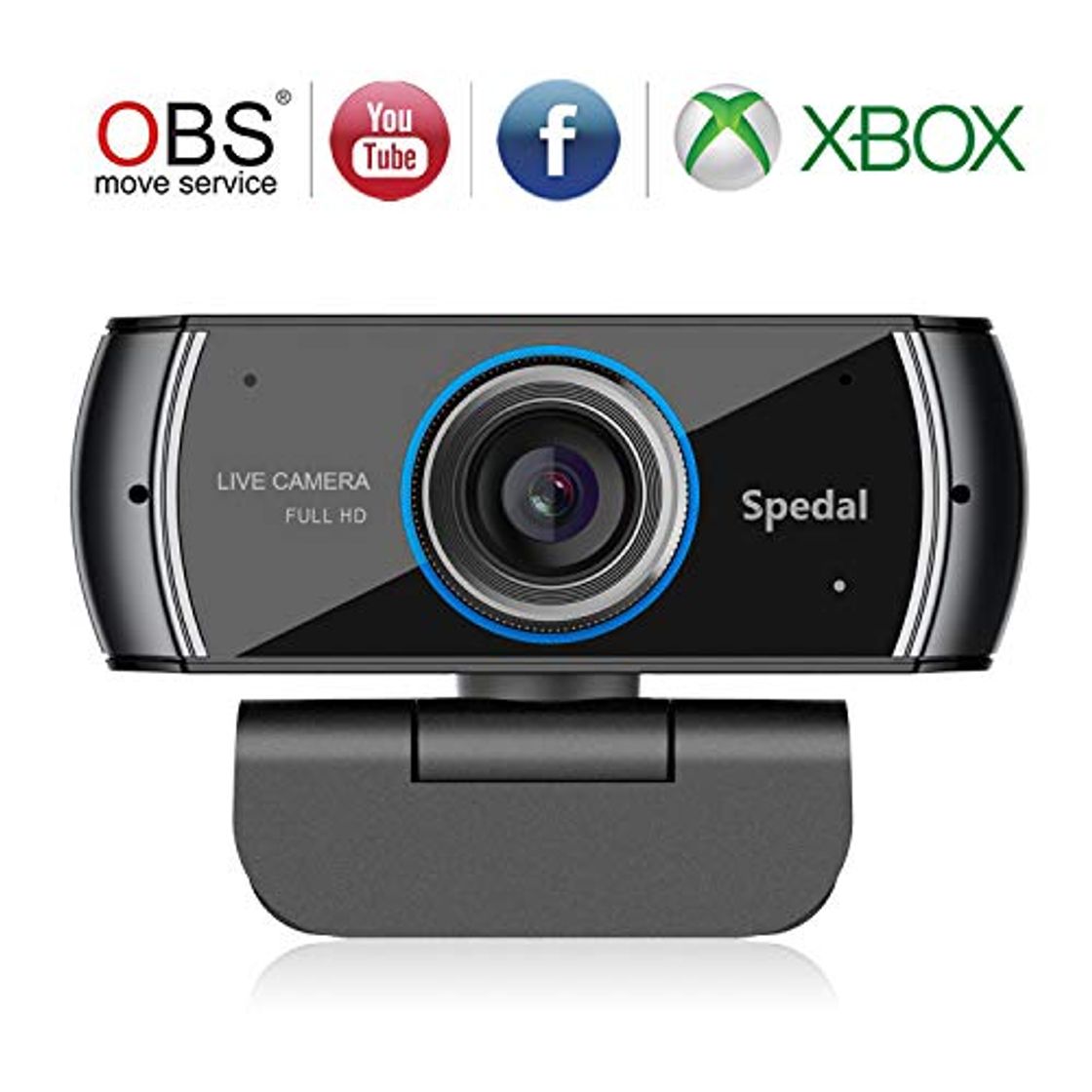 Product Spedal Full HD Webcam 1080p, Streaming Cámara Web con Micrófono, USB Webcam