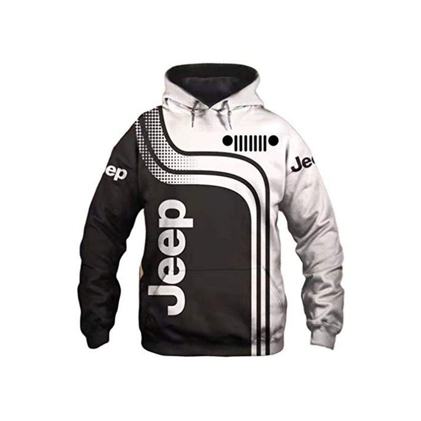 Moda Unisex De Manga Larga con Capucha 3D Digital Internacional Jeep Logo Imprimir