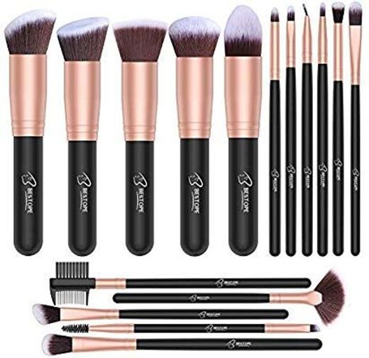 Set de brochas de maquillaje profesional BESTOPE 16 piezas Pinceles de maquillaje