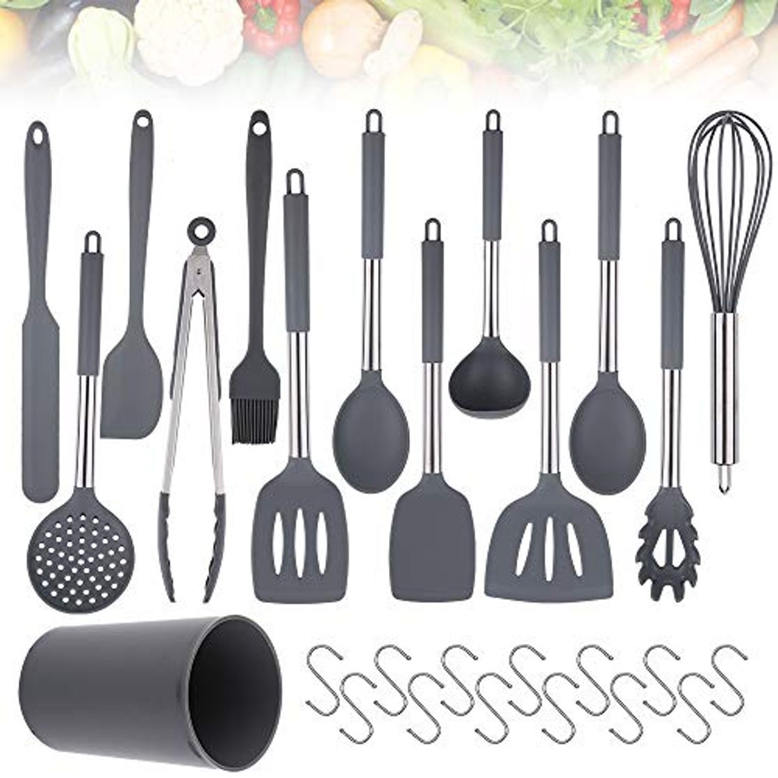 Productos Uponer Juego de Utensilios de Cocina de Silicona 27 Piezas Kit Utensilios