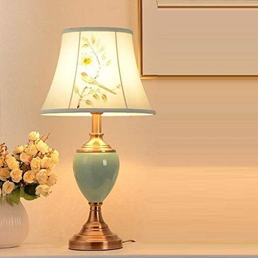 Lámpara de sobremesa de cristal Arte europeo Lado de la cama Abajur