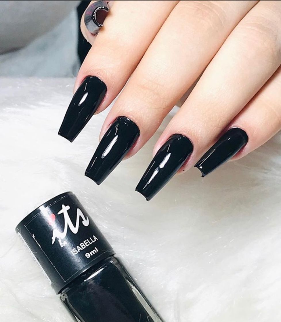 Moda perfect black nails 💅🏻