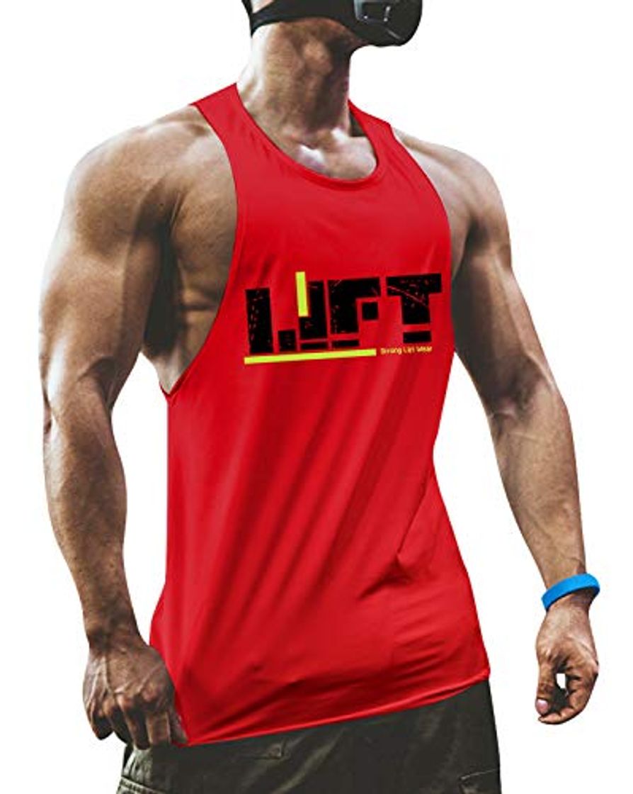 Fashion Voqeen Hombres Chalecos Deportivos Camiseta Sin Mangas Chaleco de Algodón Suave con Estampado Lift Camiseta de Verano para Gimnasio y Músculos Ligeros y Transpirables