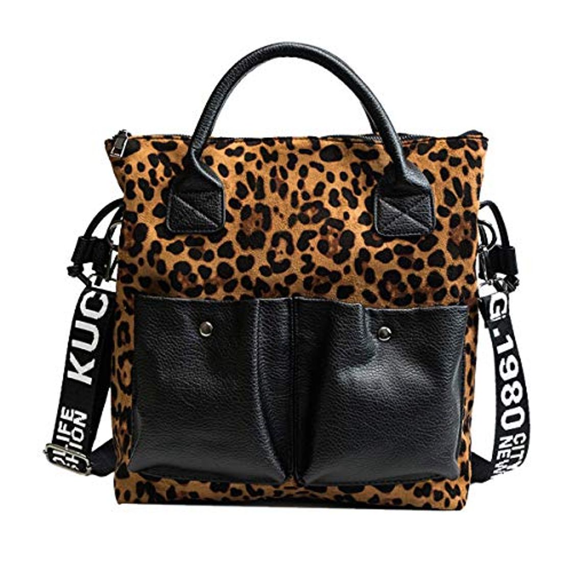 Fashion RFVBNM Elegante leopardo Bolso de gran capacidad bolso femenino peludo bolso de