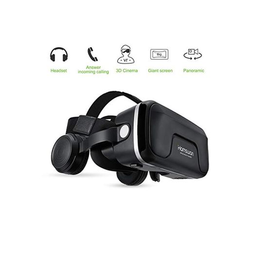 HAMSWAN Gafas de Realidad Virtual con Auriculares