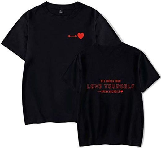 EMILYLE Mujer BTS Speak Yourself Love Yourself Tshirt Manga Corta Top Camiseta