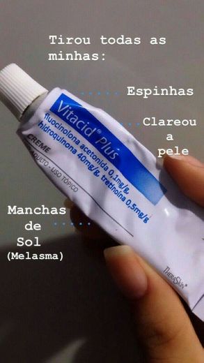 pomada para espinhas, melasma e clareamento 