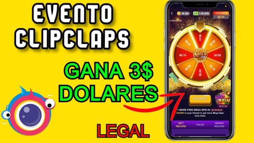 Evento de ClipClaps 🤑🤑Gana 3$ Dolares(GRATIS)💰Paso x paso