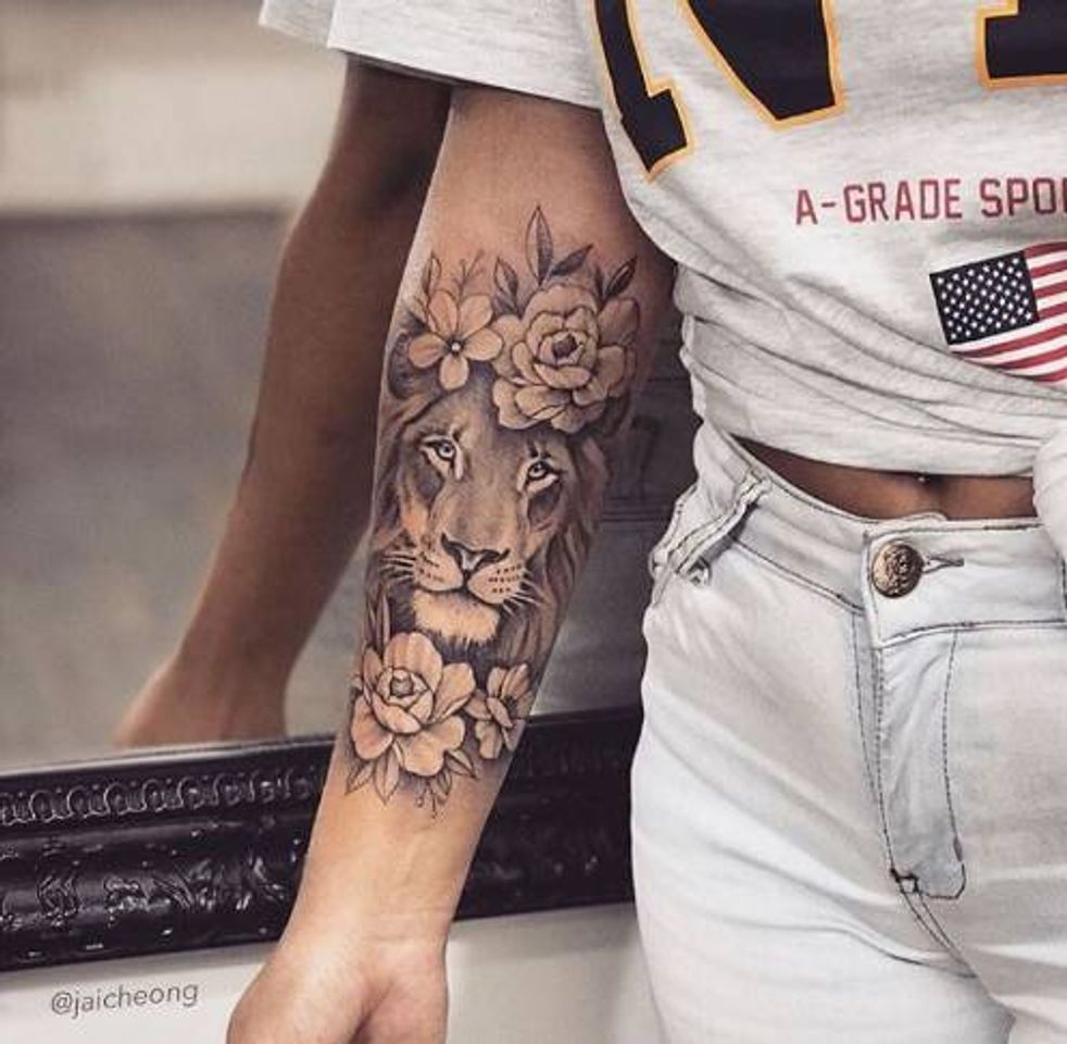 Fashion Tatuagem de Leão 