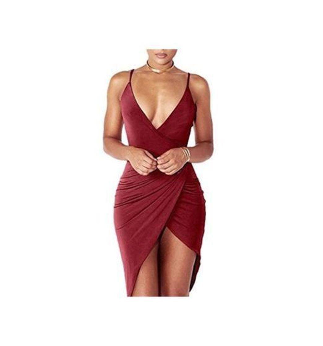 Producto DRESHOW Women's Sexy Deep V Neck Sleeveless Spaghetti Strap Bodycon Wrap Dress