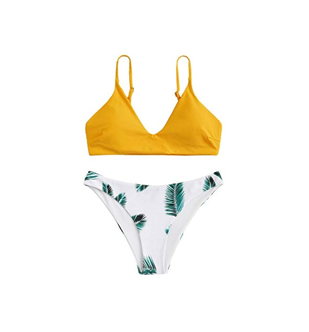 Social DIDK Mujer Conjunto De Bikini Estampado,