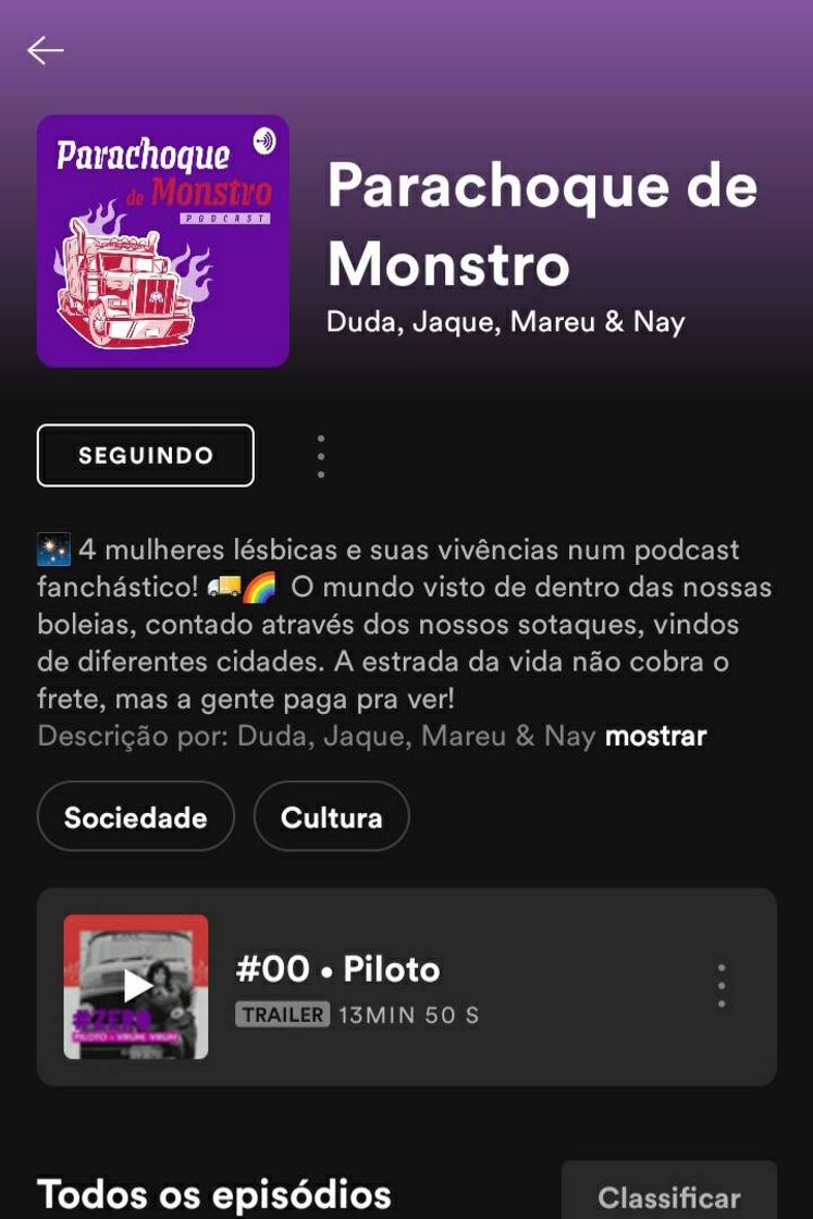 Fashion Parachoque de Monstro Podcast