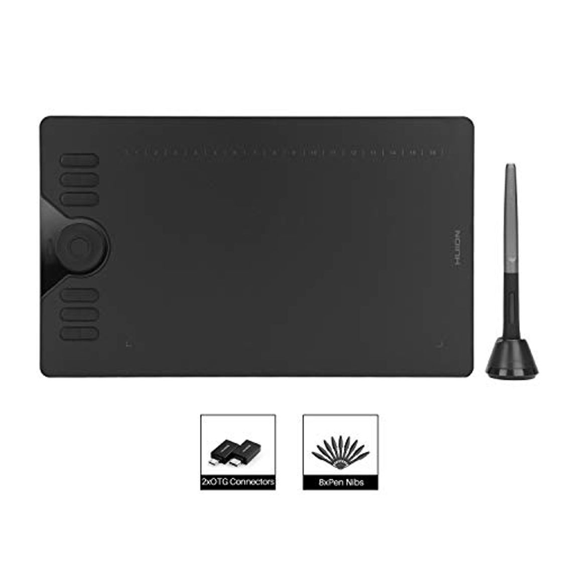 Social HUION HS610 Tableta gráfica sin batería de 8192 Niveles, 5080 LPI, combinada