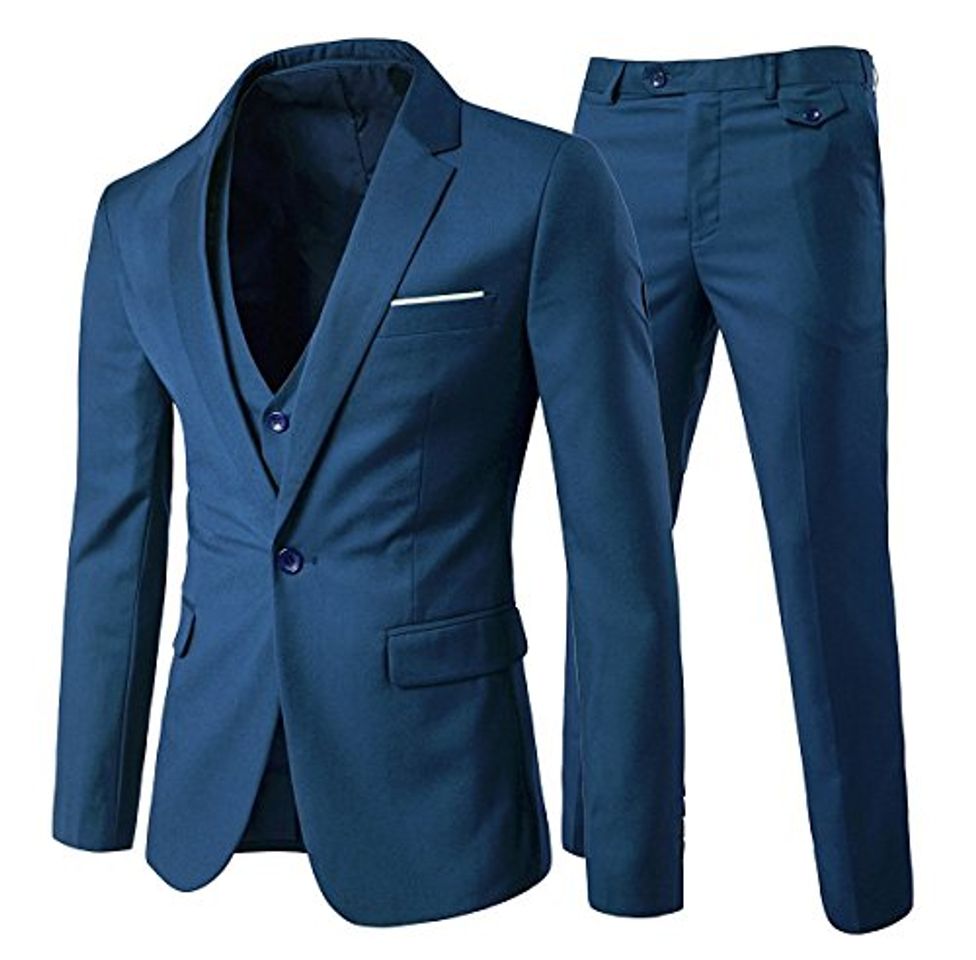Social Traje de 3 Piezas de Hombre Slim Fit Trajes de Boda de Negocios para Hombres Blazer Chalecos y Pantalones