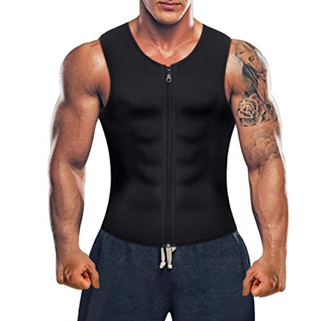 Product Bingrong Chaleco Sauna Hombre Fajas Reductoras Adelgazantes Hombres Compresion de Neopreno Chaleco