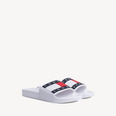 Productos Tommy Hilfiger Men's Slip On Tommy Jeans Flag Pool Slide White-White-7 Size