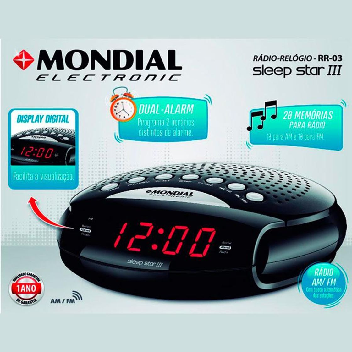 Social Rádio relógio Mondial AM e FM