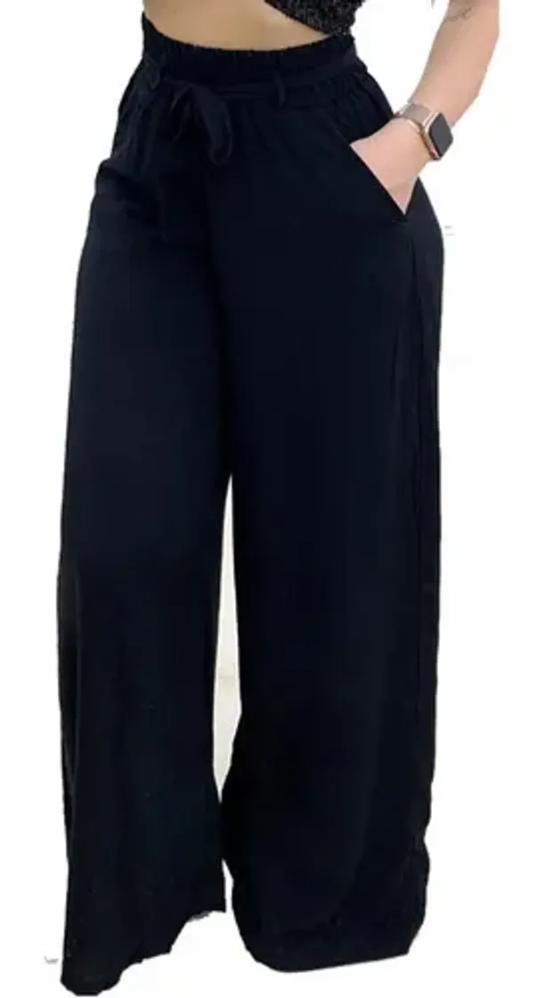 Social Calça Pantalona Molinha Social Elastico Passador Cinto