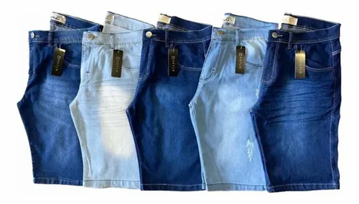 Moda Bermudas Masculinas Jeans C\ Lycra Slim Fit