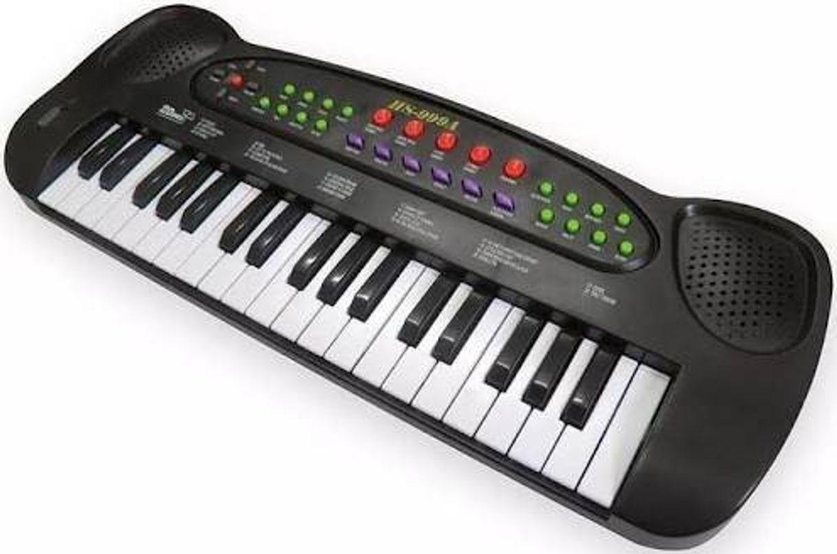 Moda Teclado Musical Eletrônico com Microfone Karaokê Infantil...