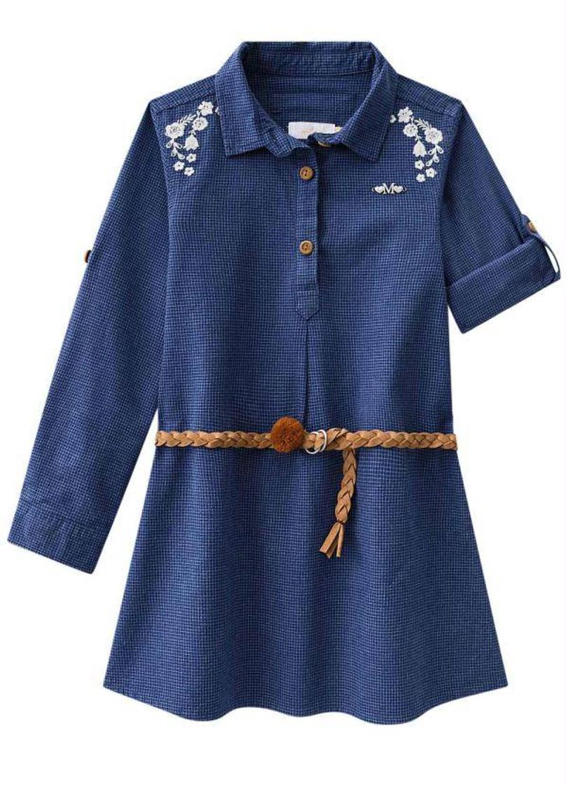 Moda Vestido Infantil Azul

