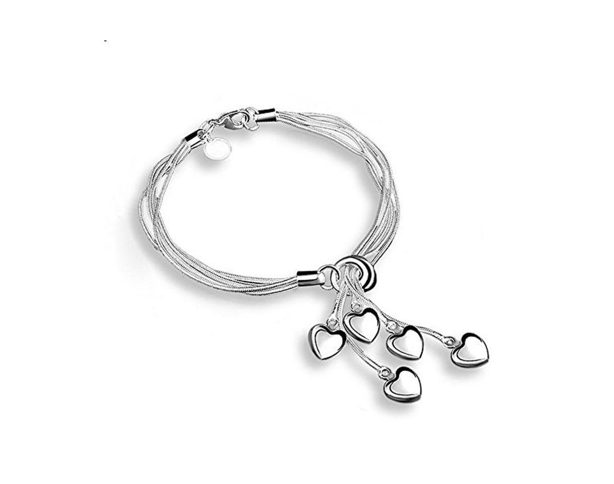 CHRISLZ Pulsera con Dijes de Corazón de Mujer Joyería Pulsera de Di