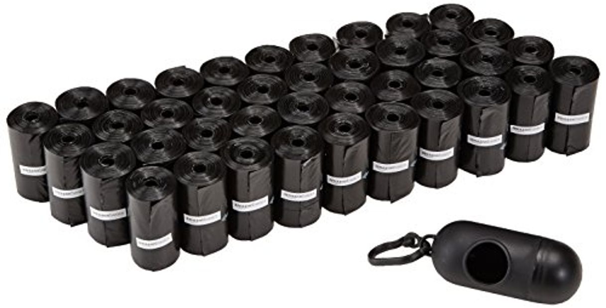 Social AmazonBasics - Bolsas para excrementos de perro con dispensador y clip para