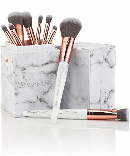 Belleza Lily England Conjunto de Brochas de Lujo de Maquillaje con Estuche Organizador