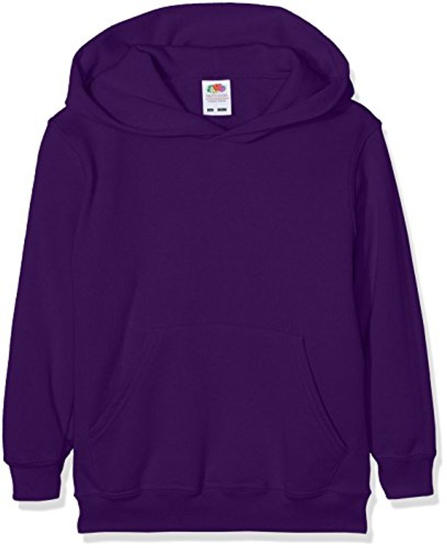Social Fruit Of The Loom SS026B, Sudadera con Capucha para Niños, Morado