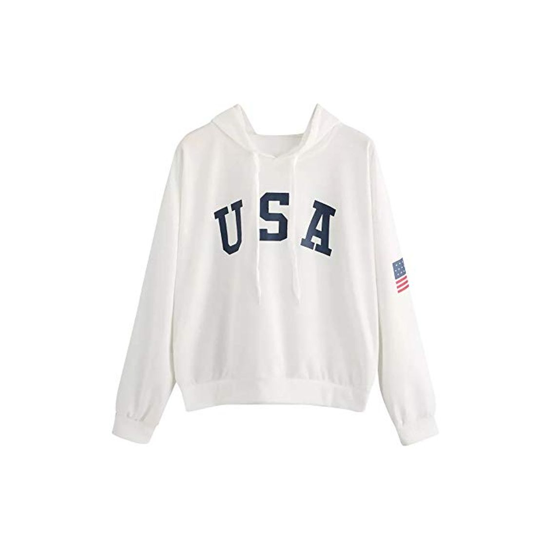 Social DEELIN Mujeres Casual Color SóLido Damas U.S.A Letra Imprimir Sudadera con Capucha