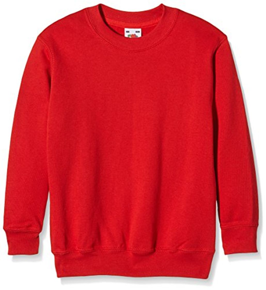 Moda Fruit of the Loom, Sudadera Infantil, Rojo