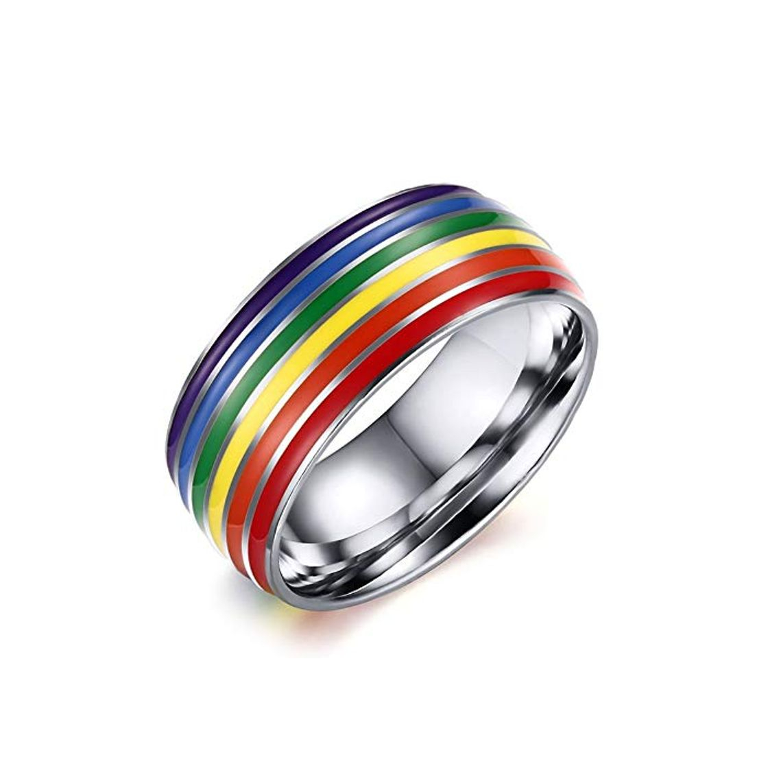 Producto JJZHY Anillo de Arco Iris de Titanio LGBT Accesorios de Anillo de