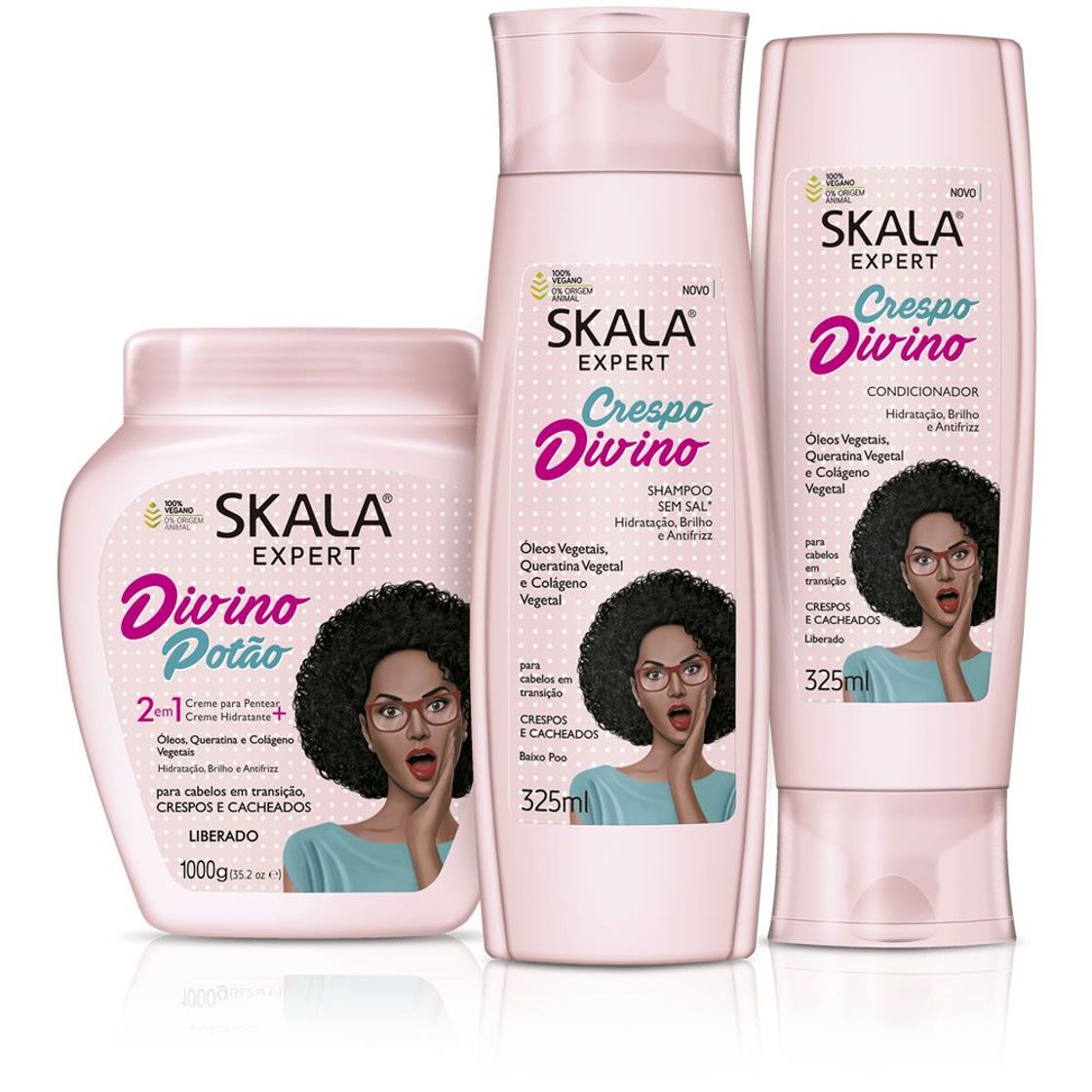 Social Kit Crespo Divino + Shampoo + Creme de Tratamento - Loja Skala