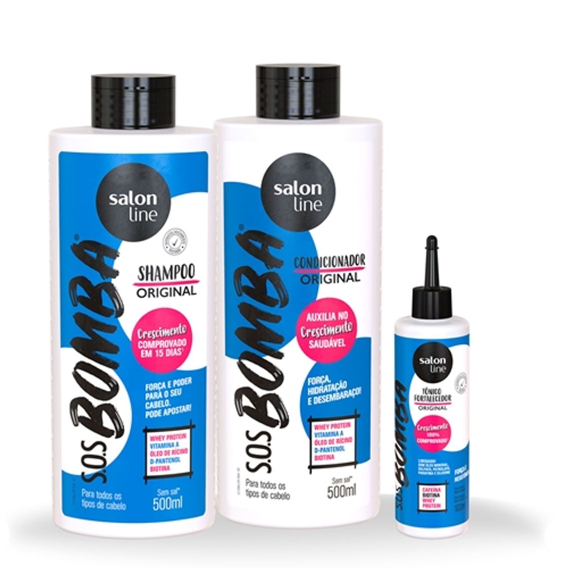 Social Kit SOS Bomba 500ml + Tônico crescimento acelerado Salon Line