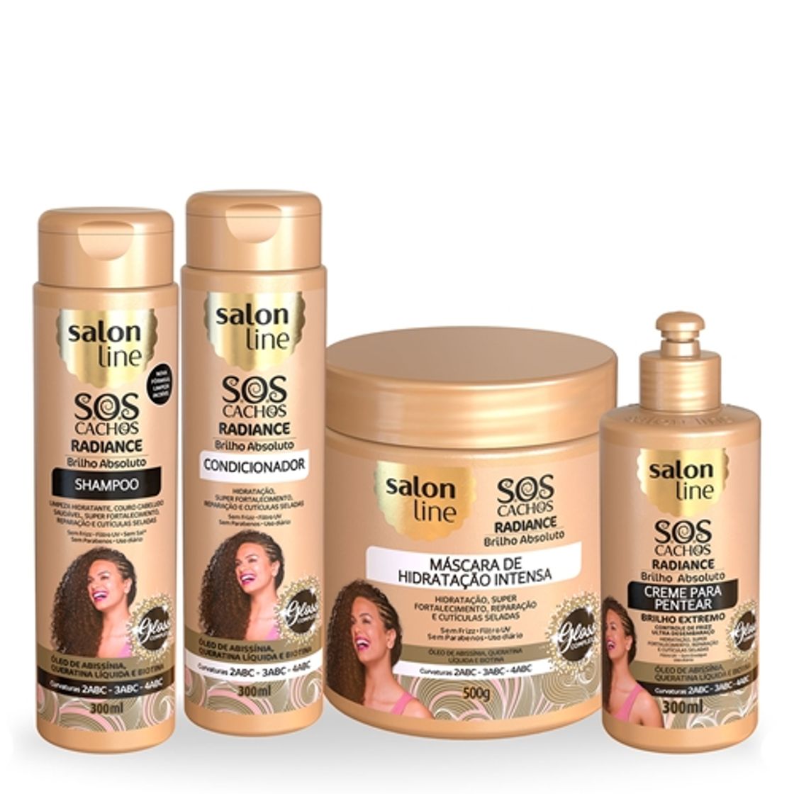 Social Kit SOS Cachos Radiance Shampoo, Condicionador, Máscara e ...