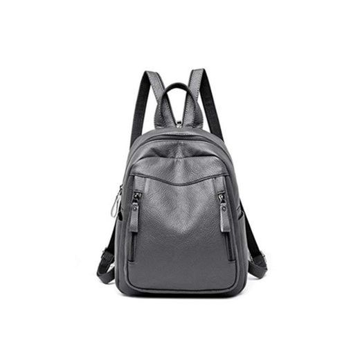 Mochila Femenina Mochila Feminina Mujer Mochila de Cuero Bolsa de Viaje Bolso de Las señoras Mochilas Ocasionales Mochilas Gray Backpacks