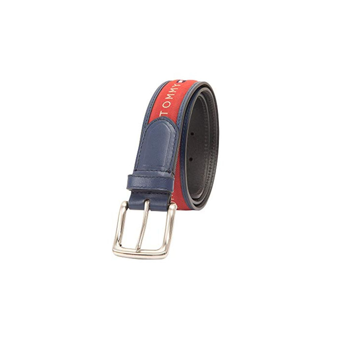 Social Tommy Hilfiger Men's Leather Casual Belt with Fabric Inlay