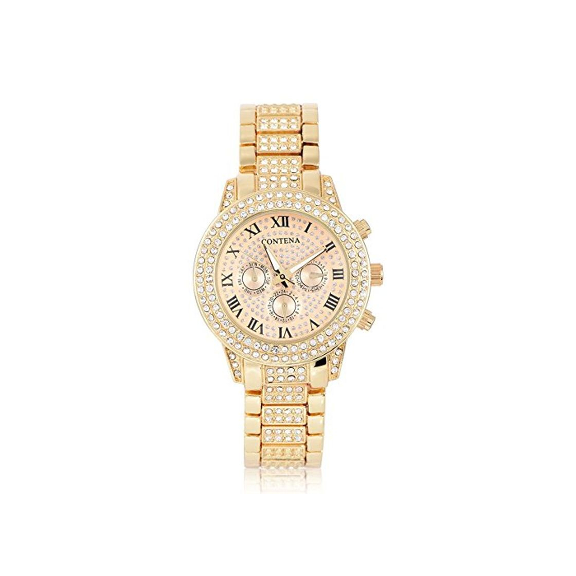 Social Reloj de moda para mujer Relojes de piedra del Rin Correa de