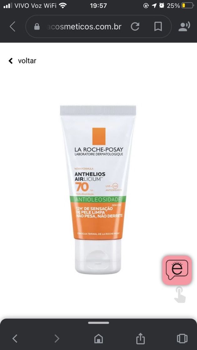 Moda Protetor Solar Facial; La Roche-Posay 