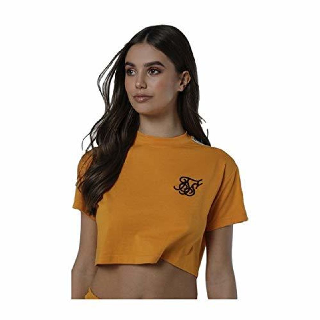 Moda Sik Silk Camiseta con Cinta Cropped Runner Amarillo