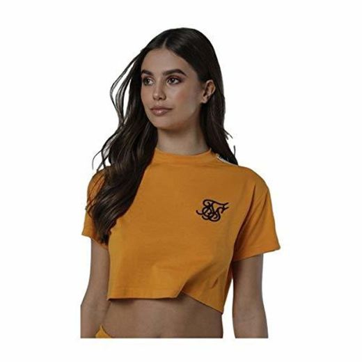 Sik Silk Camiseta con Cinta Cropped Runner Amarillo
