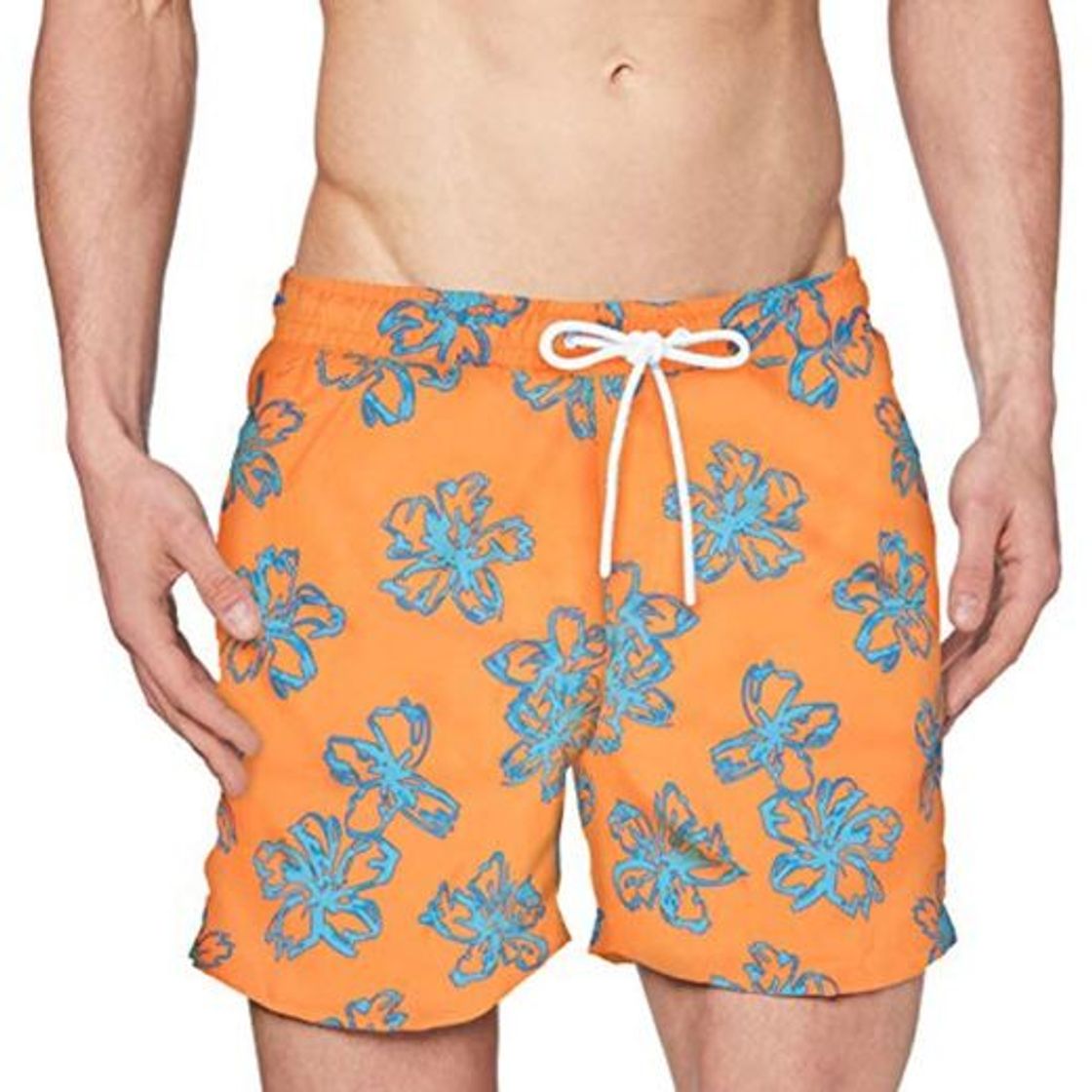 Fashion Urban Classics Badehose Floral Swim Shorts Bañadores Ajustados para Hombre