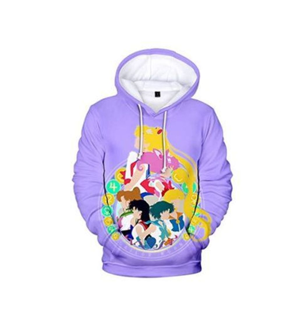 Social Silver Basic Sudadera con Capucha de Sailor Moon para Hombre