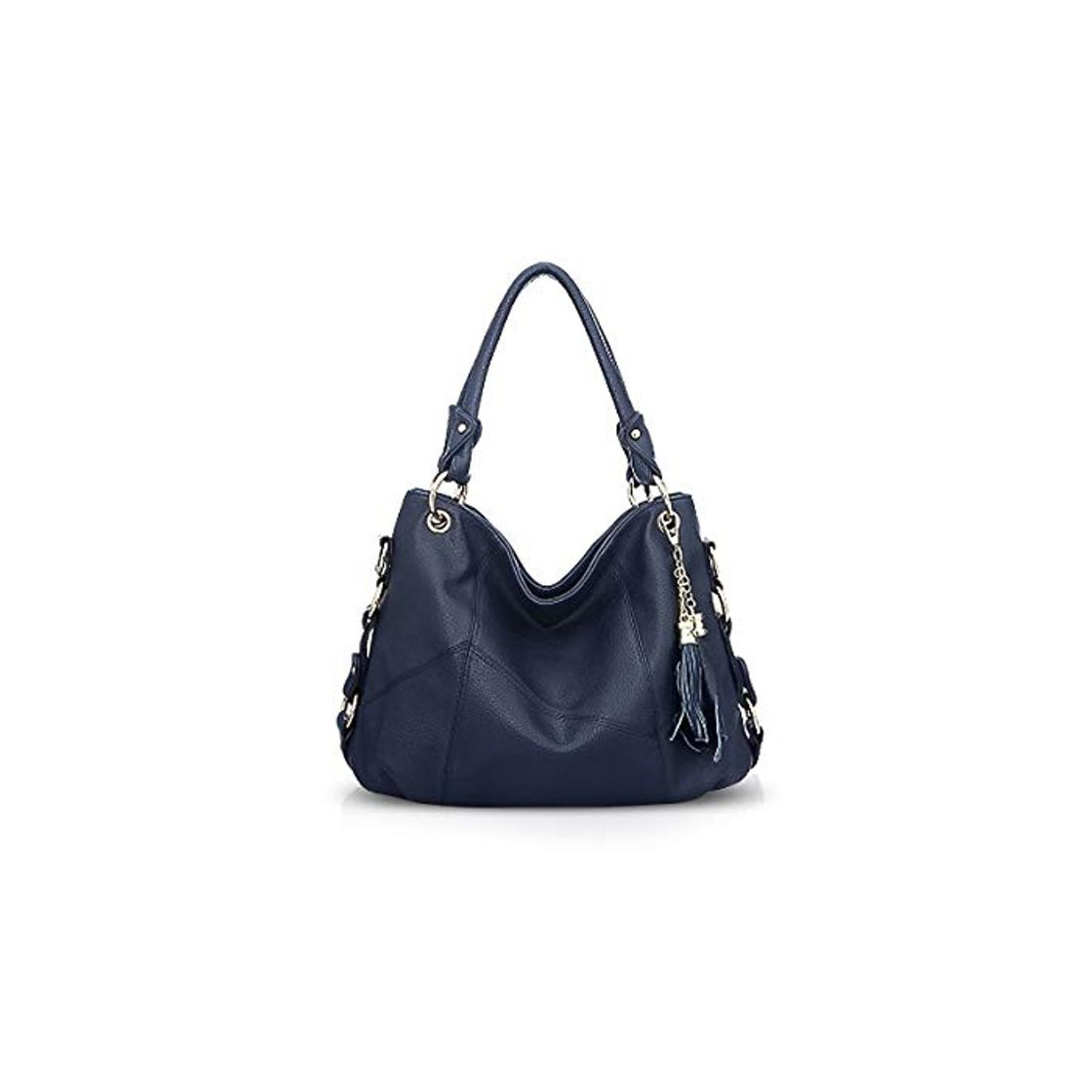 Moda NICOLE & DORIS Bolso de Mano para Mujer Bolso Hobo para Mujer Bolsos Bandolera de Cuero Bolsos con Borla Azul