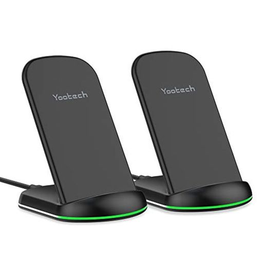 yootech Cargador Inducción Rápido, 2 Pack 10W Carga Inalámbrica para Galaxy S20/Note