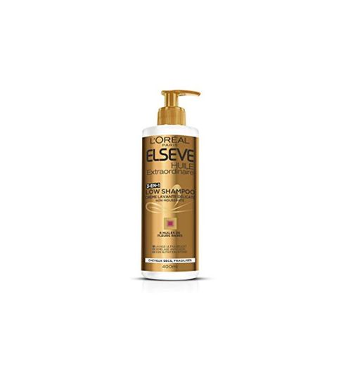 Elsève Champú Low en crema lavante nutritiva para cabello seco