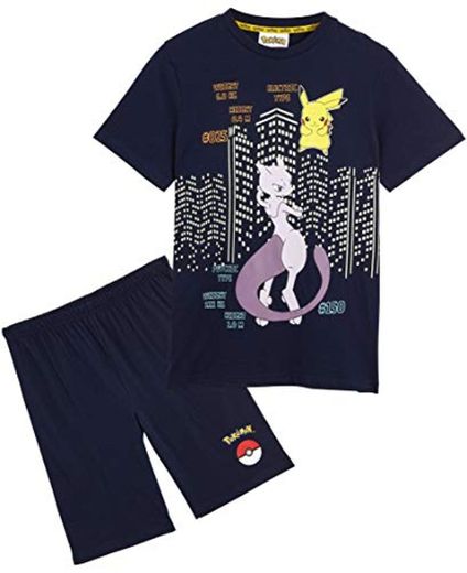 Pokèmon Pijama Niño, Pijamas Niños Cortos Conjunto 2 Piezas, Camiseta Personaje Pikachu,