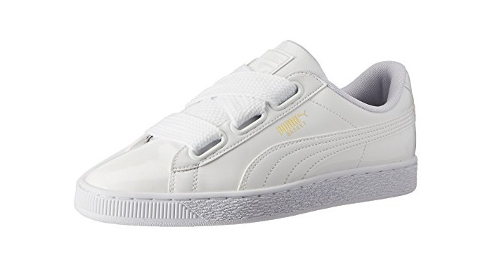 Fashion Puma Basket Heart Patent Wn's, Zapatillas para Mujer, Blanco